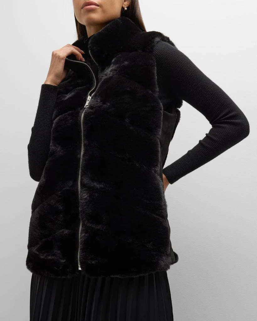 La Fiorentina Chevron Faux Mink Fur Vest 6