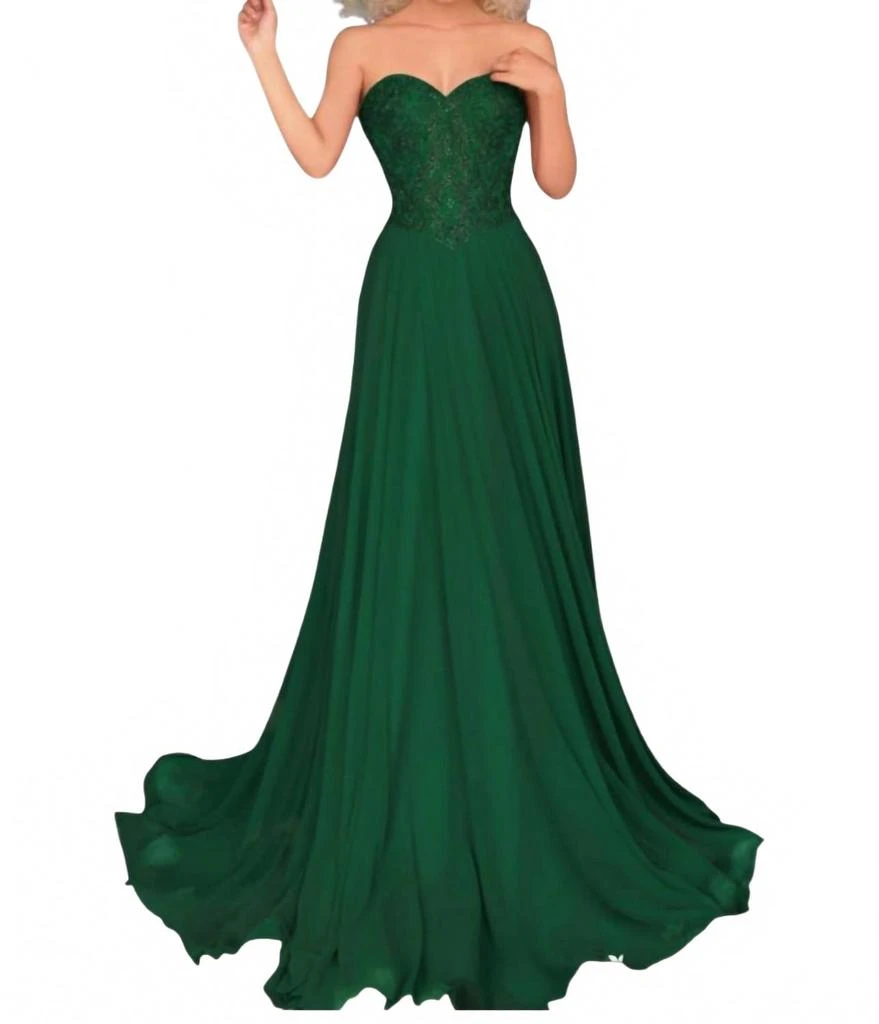 Pleated Maxi Dress in Green Chiffon  On Sale Now with Up to 44% Off |  Discover Exclusive Deals & Savings at BeyondStyle  Authentic Self Portrait  women|clothing|dresses with Limited-Time Discounts, Free