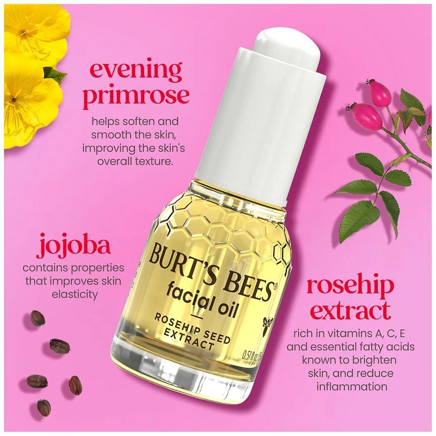 Burt
s Bees Rosehip Seed Extract Rejuvenating Facial Oil Bottle with Dropper 2