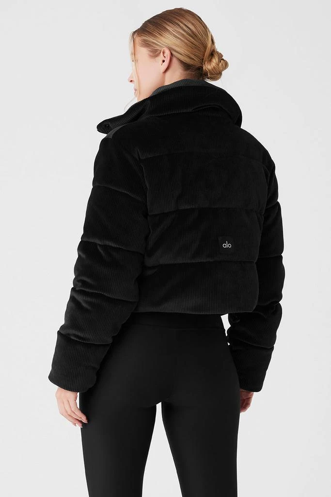 Alo Ribbed Velour Gold Rush Puffer - Black 2