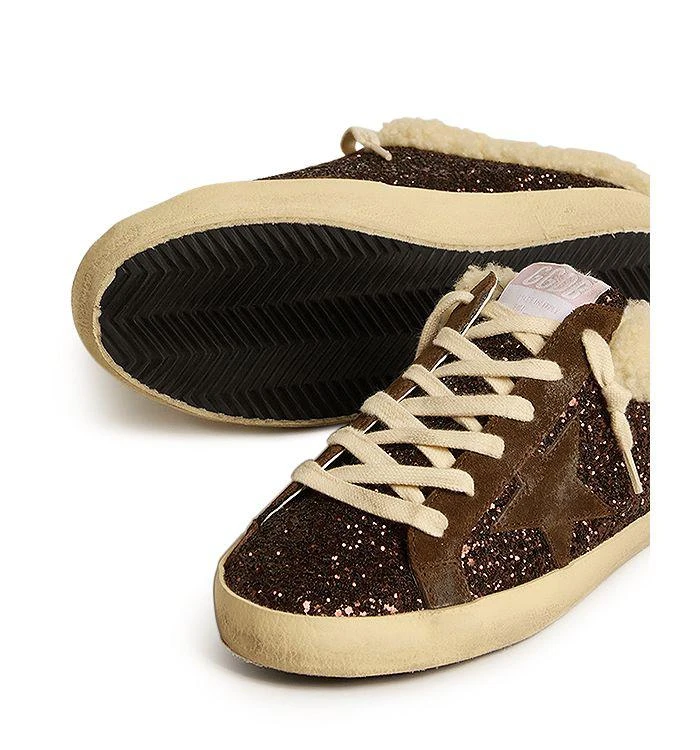 Golden Goose Women's Super-Star Glitter Shearling Mule Sneakers 4