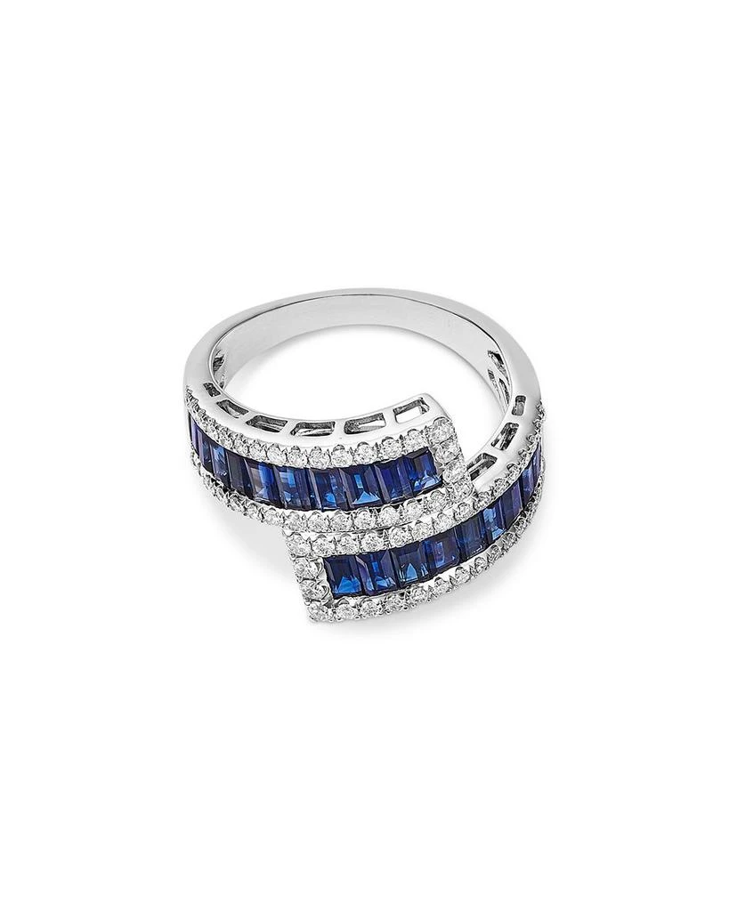 Bloomingdale
s Fine Collection Sapphire 
Diamond Bypass Ring in 14K White Gold 3