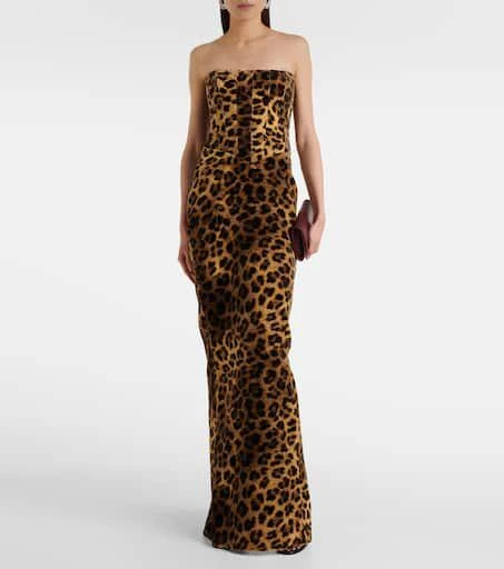 The New Arrivals Ilkyaz Ozel Ambra leopard-print cotton corset gown 2