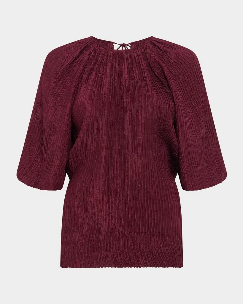 Gabriela Hearst Nula Plisse Silk Top 1