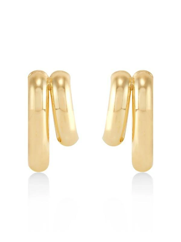 Saks Fifth Avenue 14K Yellow Gold Double Graduated Three-Quarter Tube Hoop Earrings 2