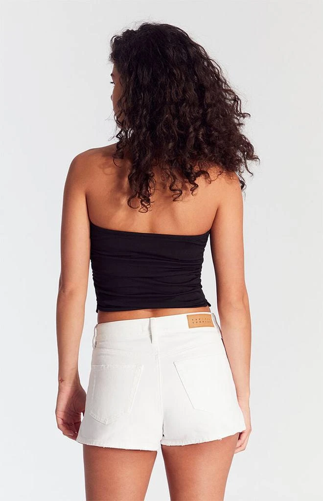 PacSun White Ripped High Waisted Denim Festival Shorts 4