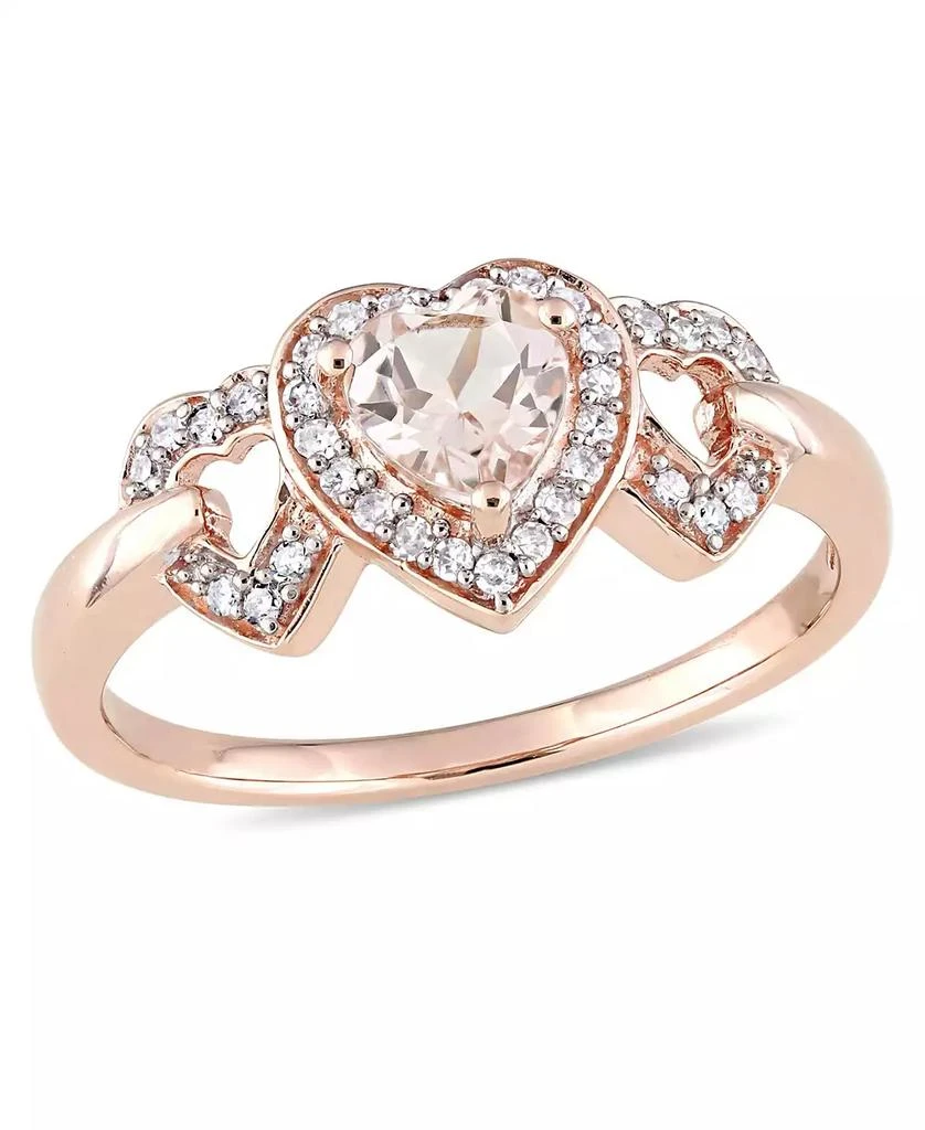 Macy
s Morganite and Diamond Linked Heart Ring 1