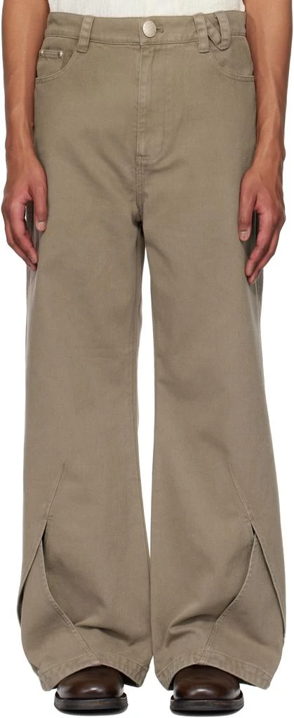 NULLUS Brown Intertwined Structure Jeans 1