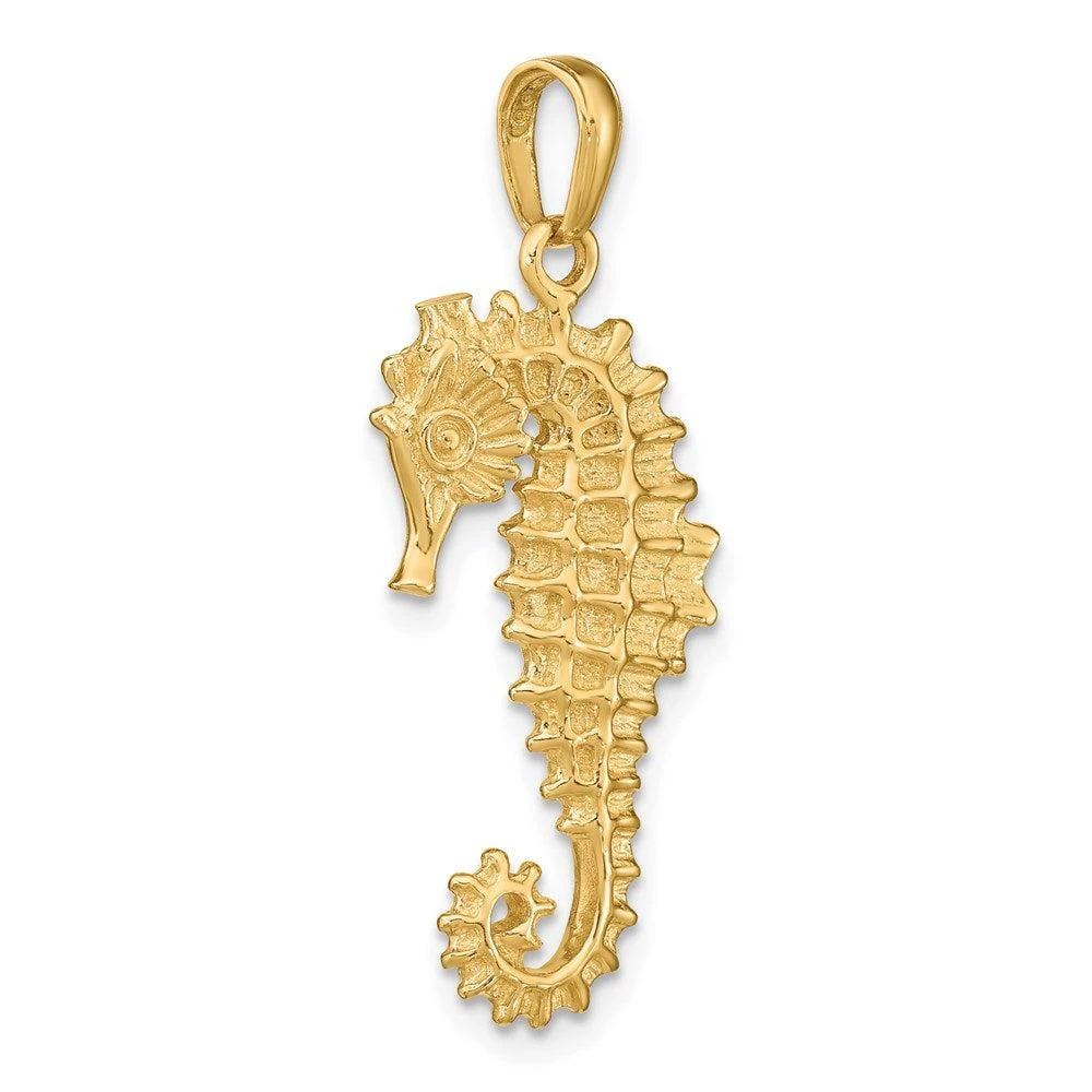 Diamond2Deal 14k Yellow Gold 3-D Seahorse Pendant 5