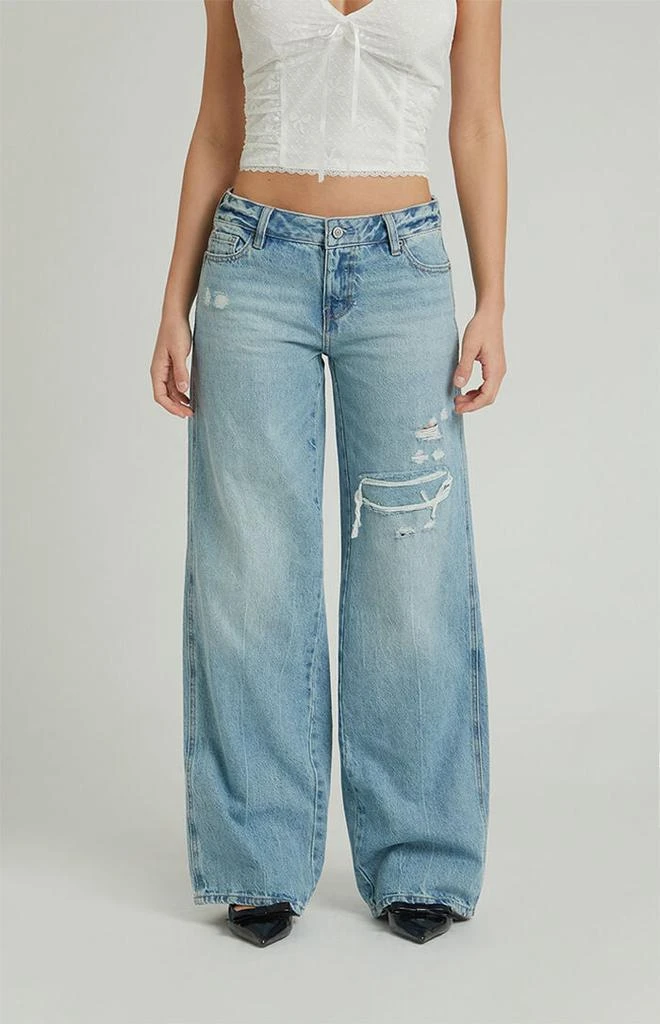 PacSun Casey Low Rise Baggy Jeans Ripped Indigo 1