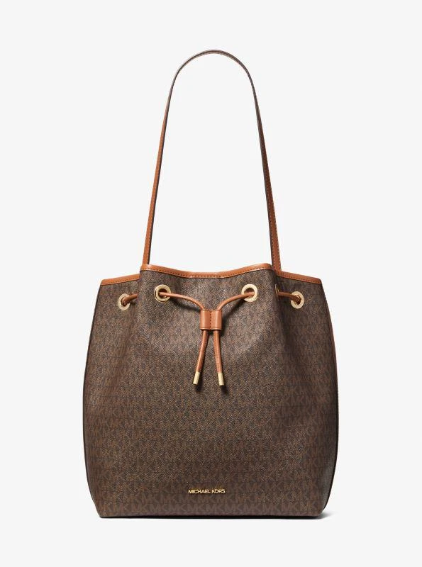 Michael Kors Avery Medium Signature Logo Bucket Messenger Bag