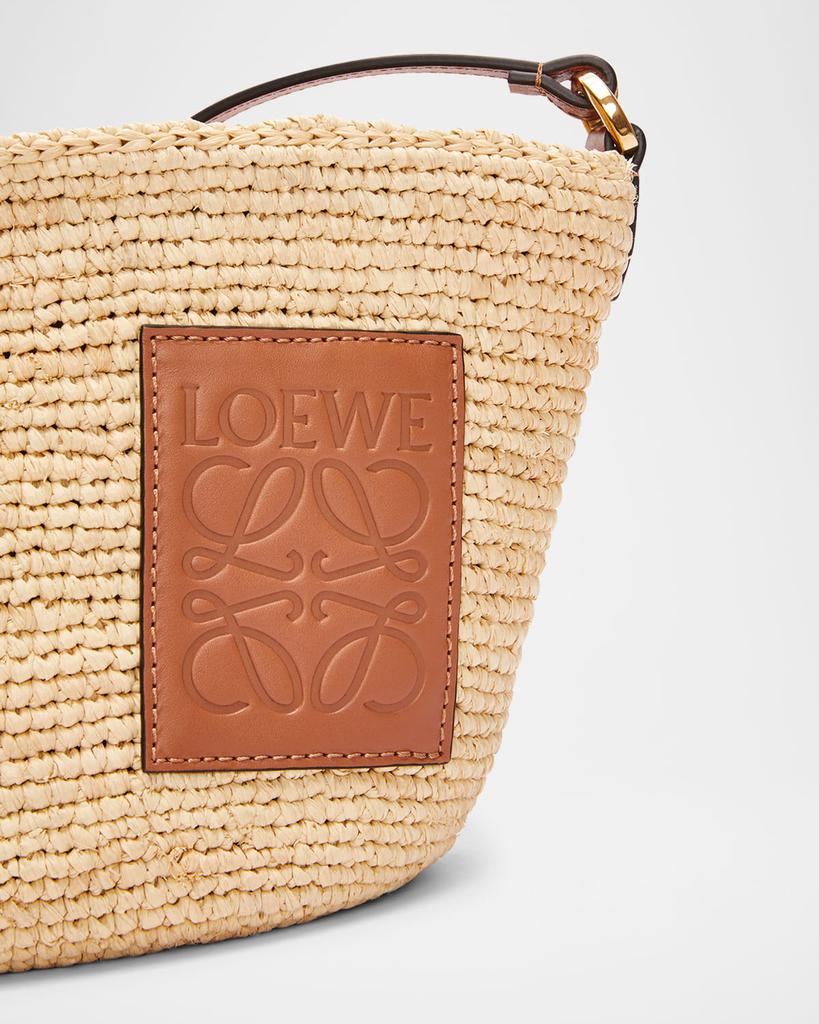 LOEWE直営2025春夏PAULA'S IBIZA Raffia Pochette クロスボディ Loewe + Paula's Ibiza Pochette leather-trimmed woven raffia
