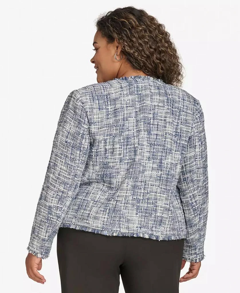Calvin Klein Plus Size Tweed Open-Front Cropped Blazer 2