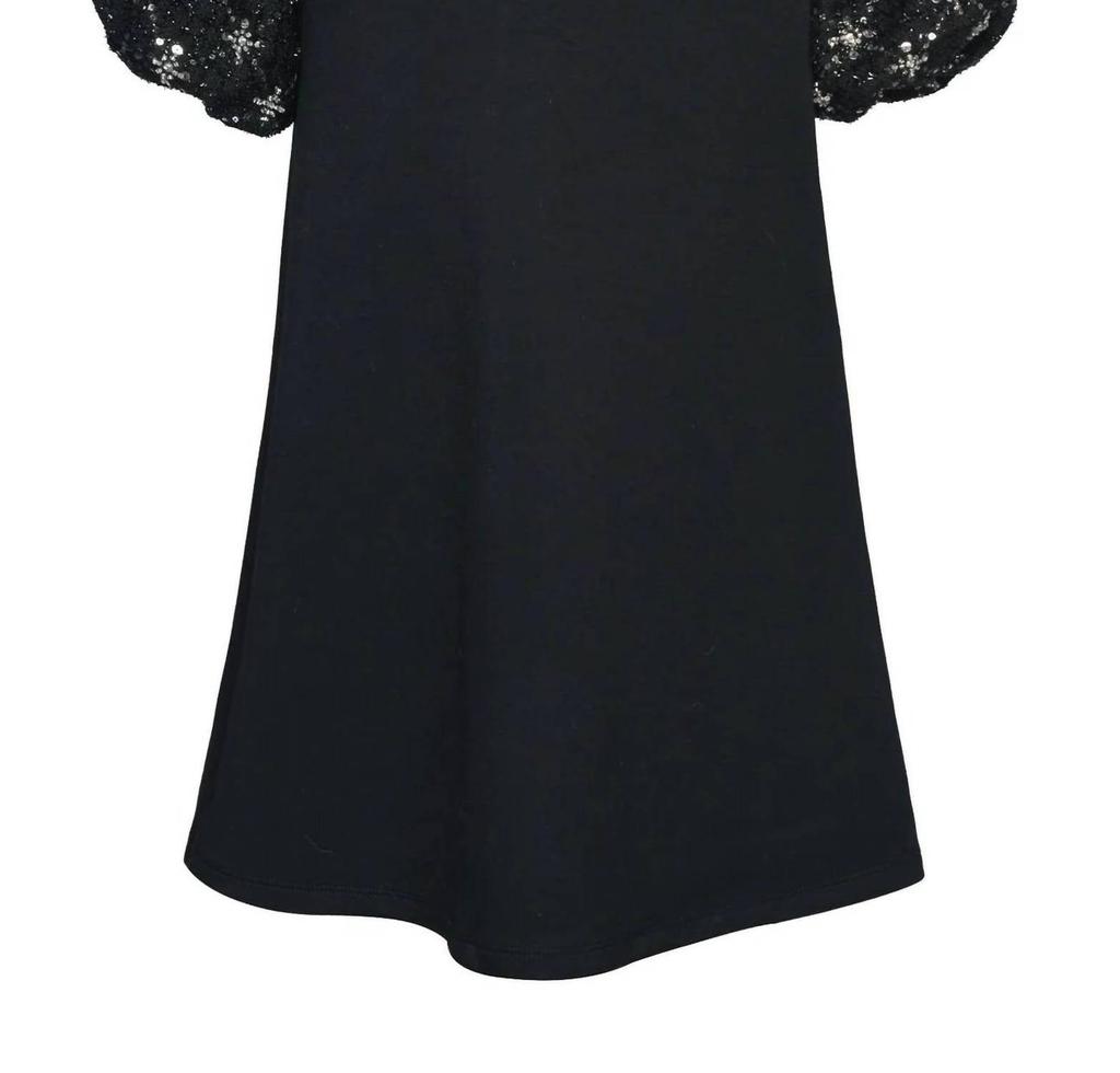 Hannah Banana Hannah Banana - Girl's Beaded Bubble Sleeve Shift Dress