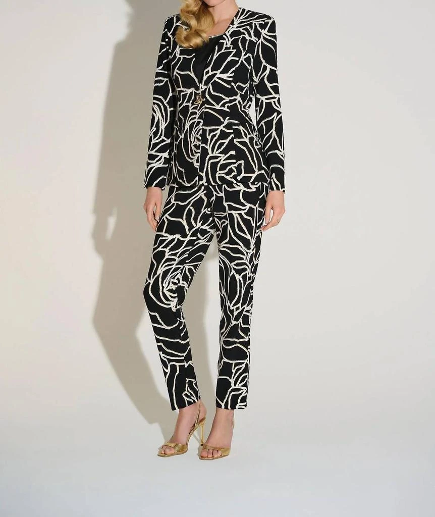 JOSEPH RIBKOFF Joseph Ribkoff - Foiled Floral Slim Straight Pants 4