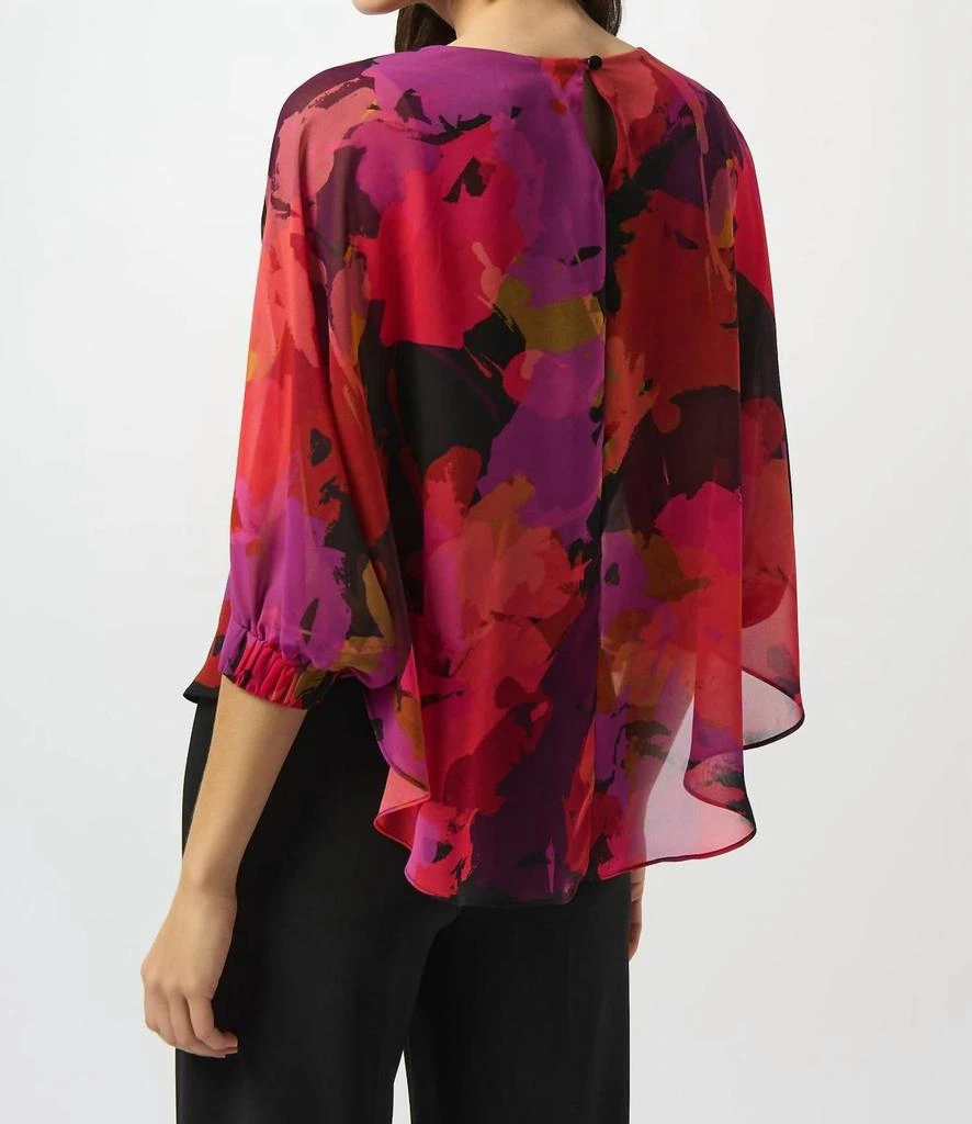 JOSEPH RIBKOFF Joseph Ribkoff - Chiffon Floral Print Boxy Top 2