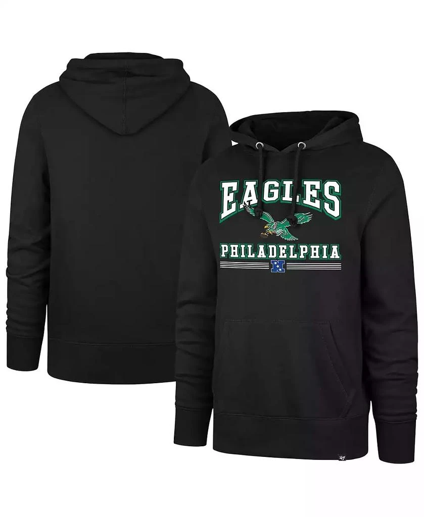 47 Brand Men's Black Philadelphia Eagles Packed House Headline Pullover Hoodie 1
