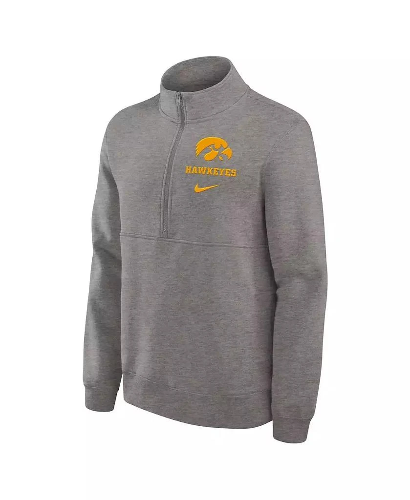 NIKE Men's Heather Gray Iowa Hawkeyes Primetime Club Half-Zip Sweatshirt 2