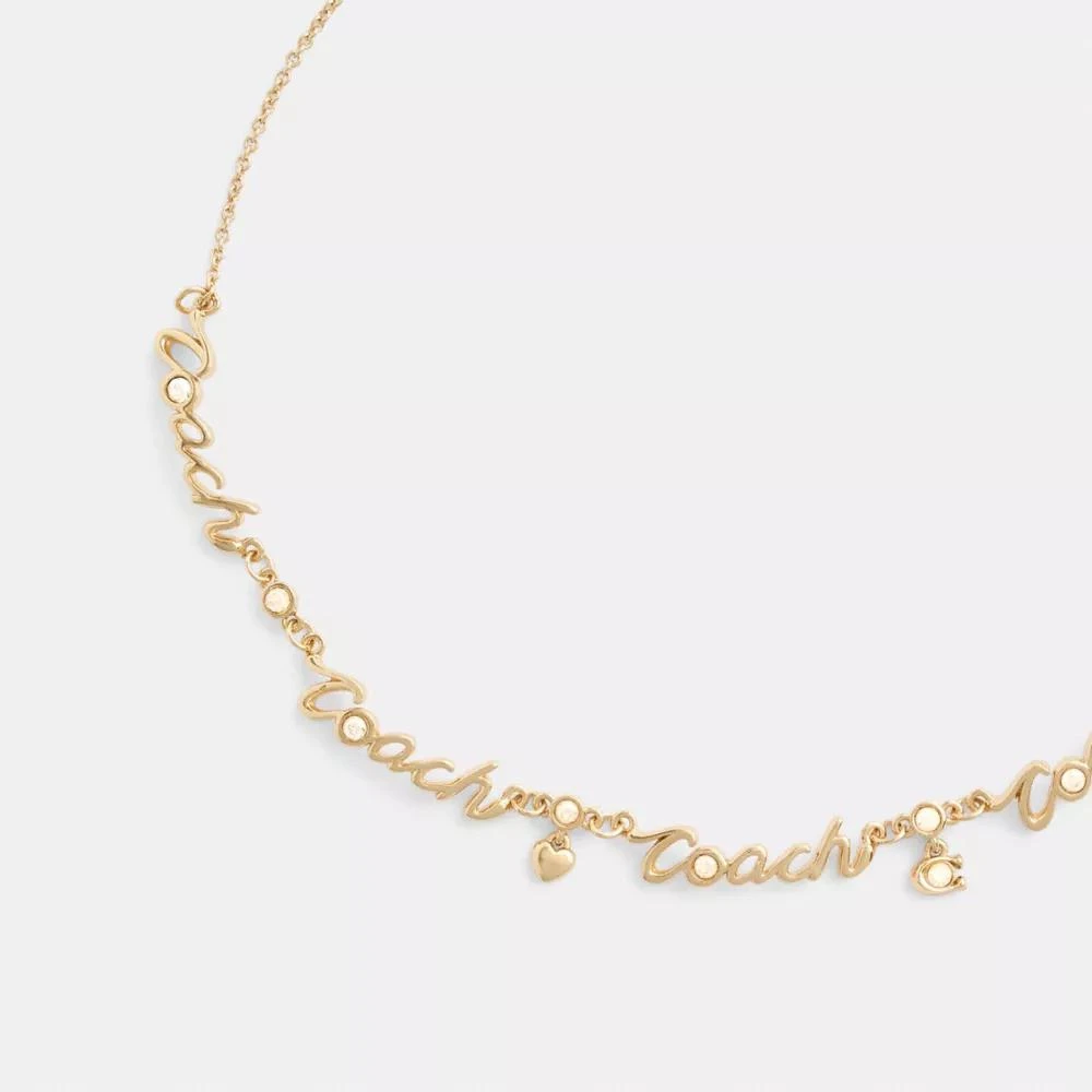 Coach Coach Script Heart Choker Necklace 2