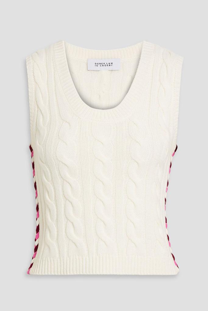 Derek Lam Yuna embroidered cable-knit wool vest