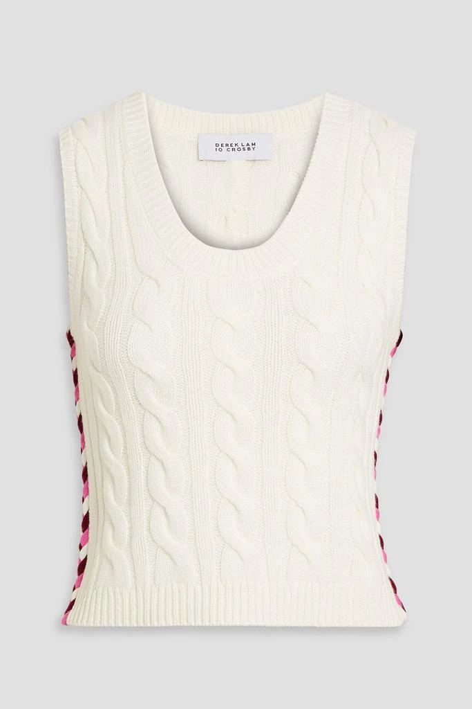Derek Lam Yuna embroidered cable-knit wool vest 1