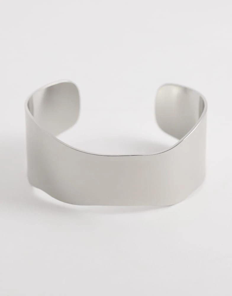 ASOS ASOS DESIGN cuff bracelet in silver tone