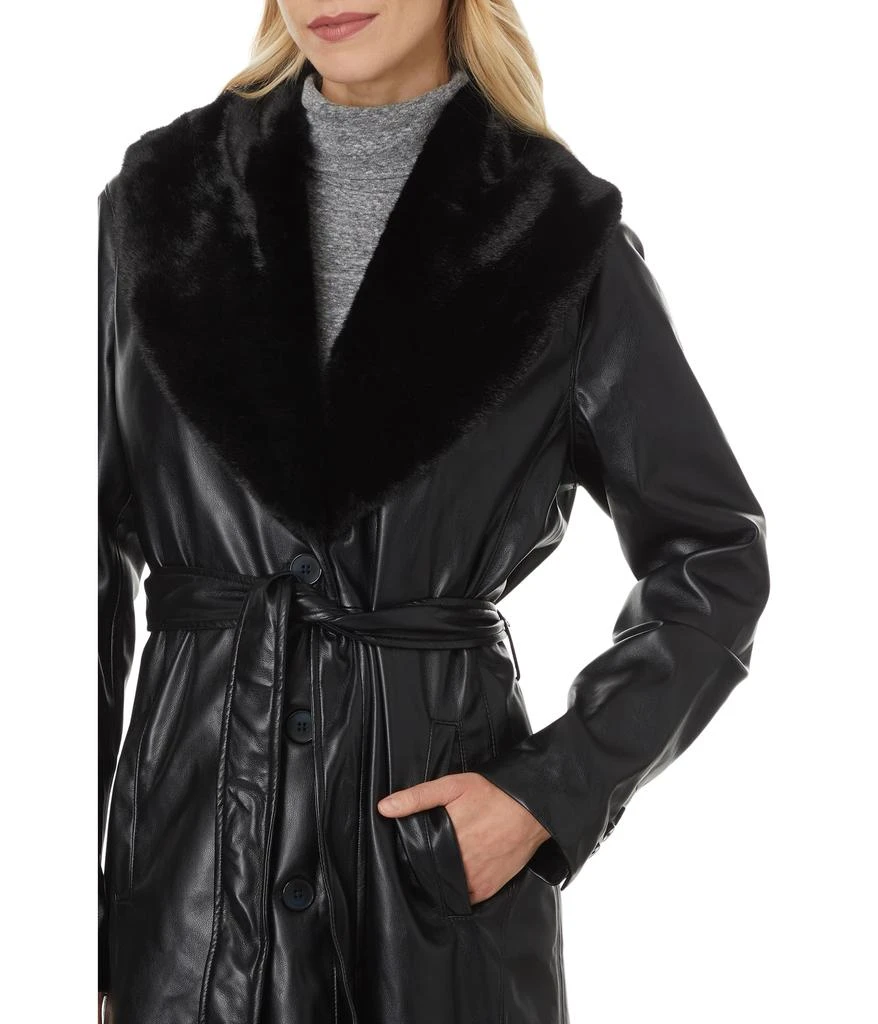 Blank NYC Trench Coat With Faux Fur Collar Detail 3