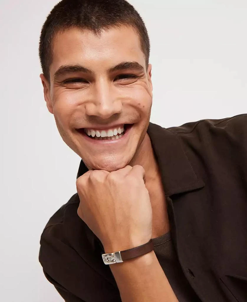 UNOde50 Smooth Brown Leather Bracelet with Sterling Silver-Plated Metal Alloy Clasp 3