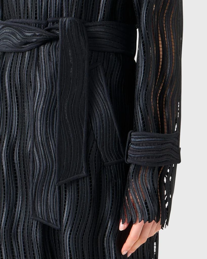 Akris Wave Embroidered Single-Breasted Long Coat 5