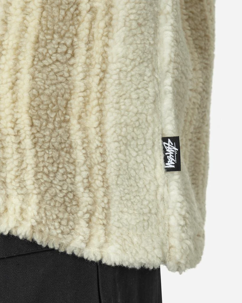 STUSSY Striped Sherpa Shirt Natural 5