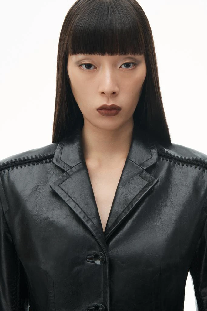 Alexander Wang Leather Coat With Crochet Seams 4