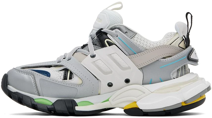 Balenciaga Silver & White Track Sneakers 3