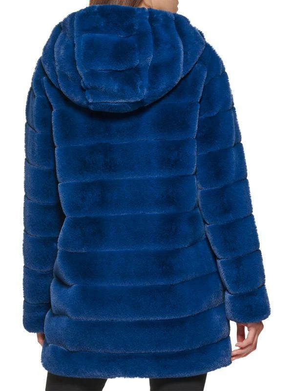 Kenneth Cole Channel Quilted Faux Fur Coat 2