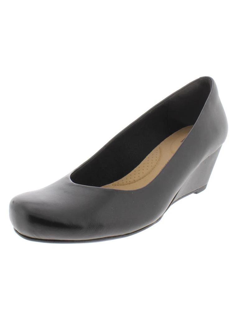 Clarks Flores Tulip Womens Leather Pumps Wedge Heels 1