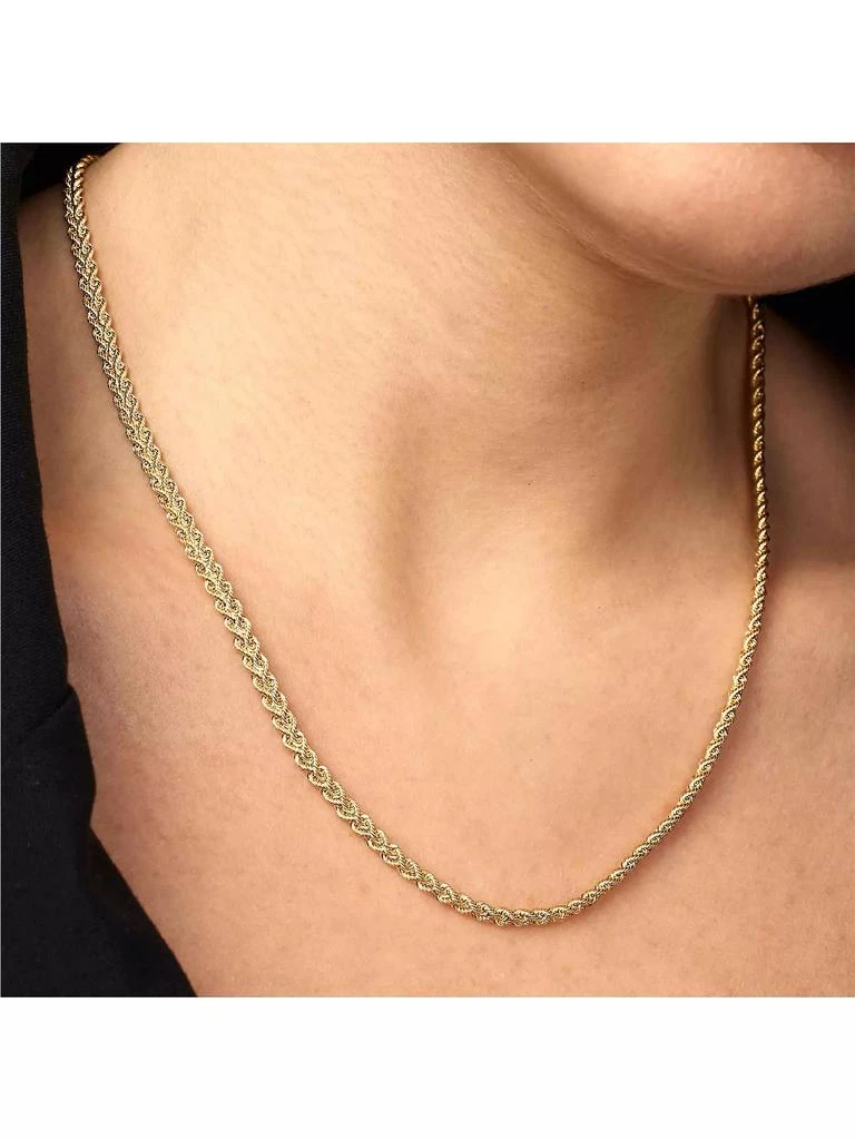 Oradina 14K Yellow Gold Roman Double Rope Necklace 3