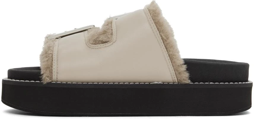 Ganni Taupe Feminine Buckle Flat Sandals 3