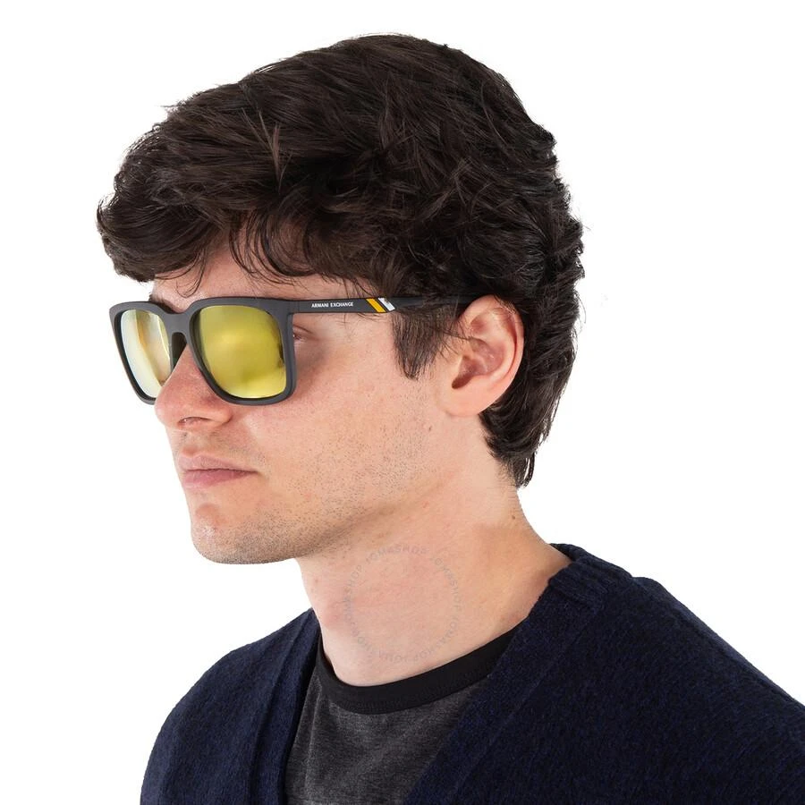 Armani Exchange Mirrored Yellow Rectangular Men's Sunglasses AX4117SU 807873 57 2