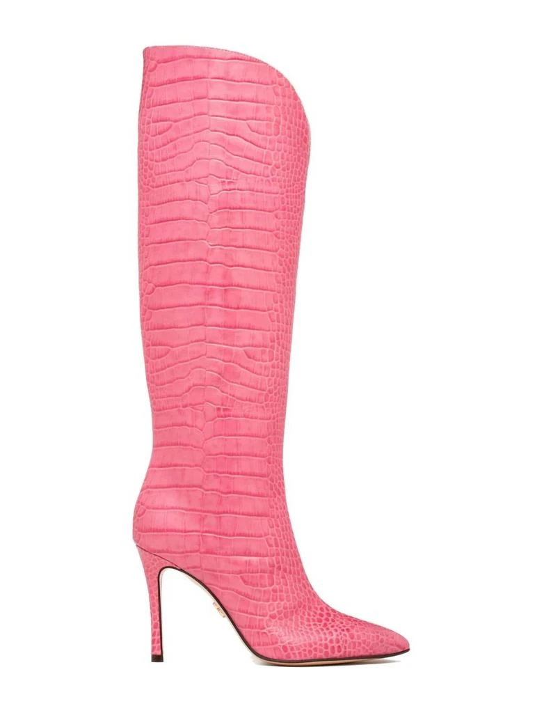 BEAUTIISOLES by Robyn Shreiber Peyton Knee High Pointed Toe Boot In Pink Crocodile 1