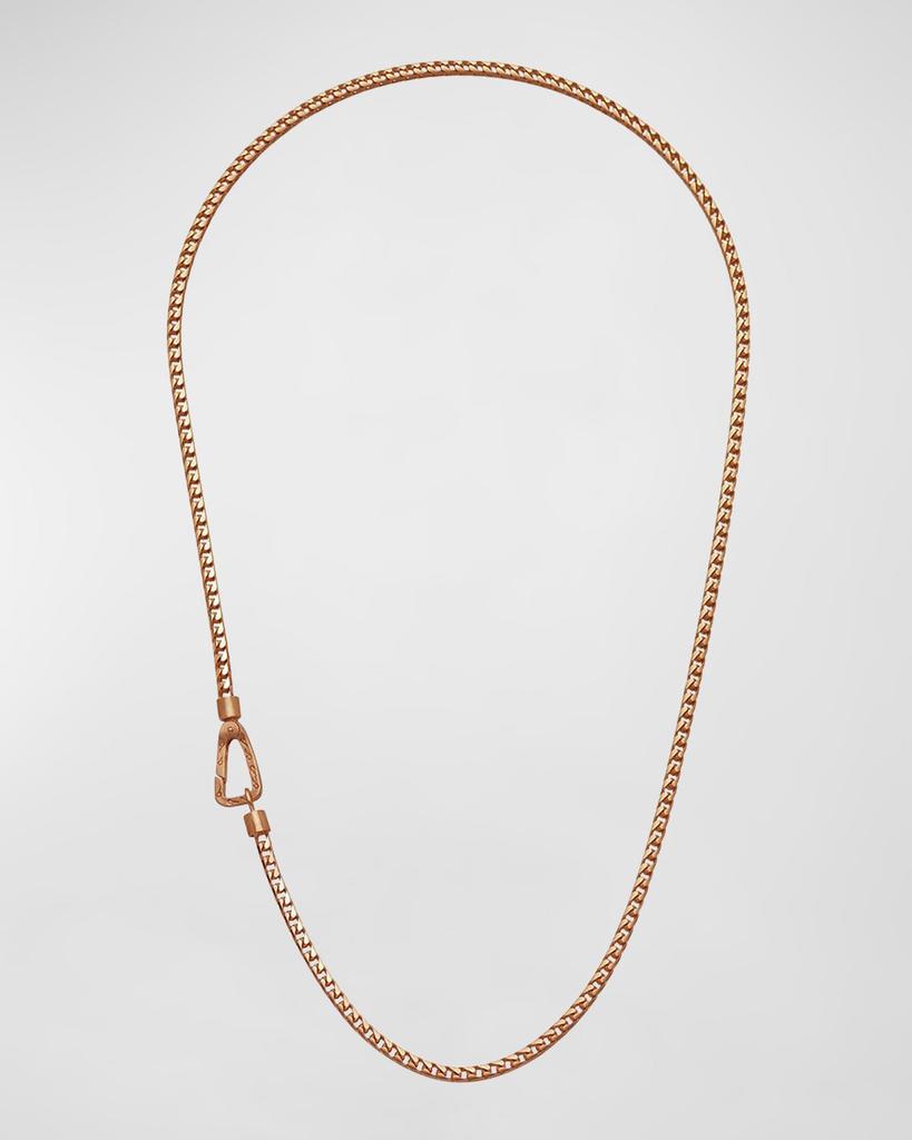Marco Dal Maso Men's Mesh Rose Gold Plated Silver Necklace with Matte Chain, 24"L