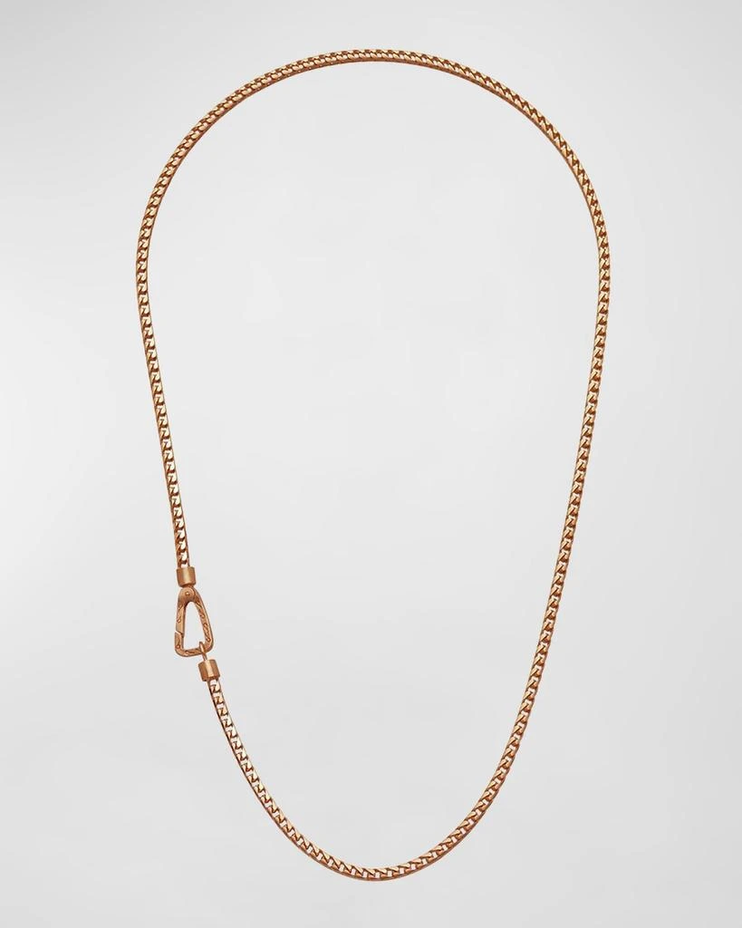 Marco Dal Maso Men's Mesh Rose Gold Plated Silver Necklace with Matte Chain, 24"L 1