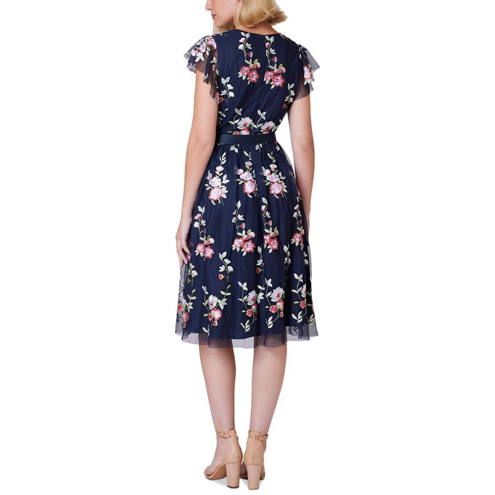 Jessica Howard Petite Flora-Print Flutter-Sleeve Midi Dress 2