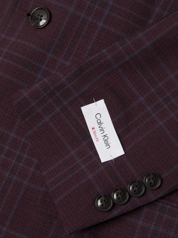 Calvin Klein Slim Fit Plaid Wool Blend Blazer 3