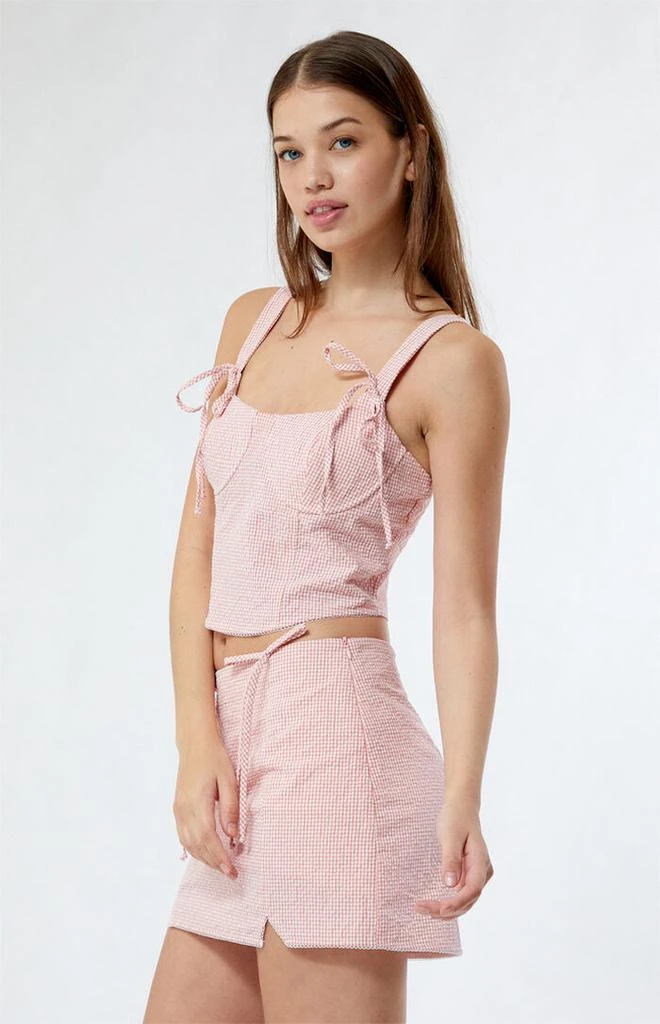 LA Hearts Gingham Bustier Top 2