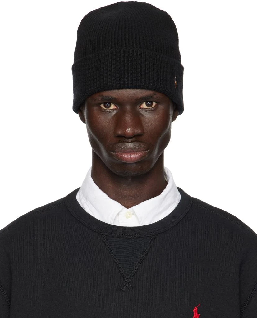 Ralph Lauren Black Signature Cuff Beanie 1