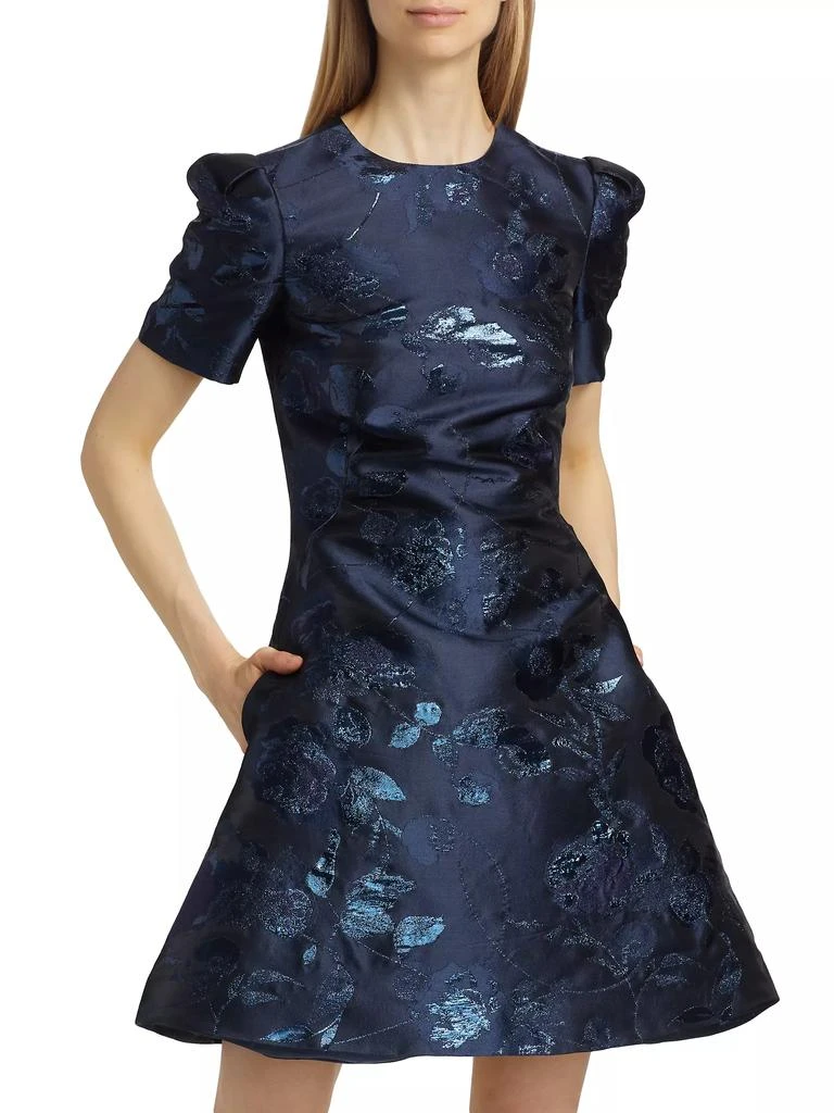 Pamella Roland Floral Silk-Blend Fil Coupé Cocktail Dress 3