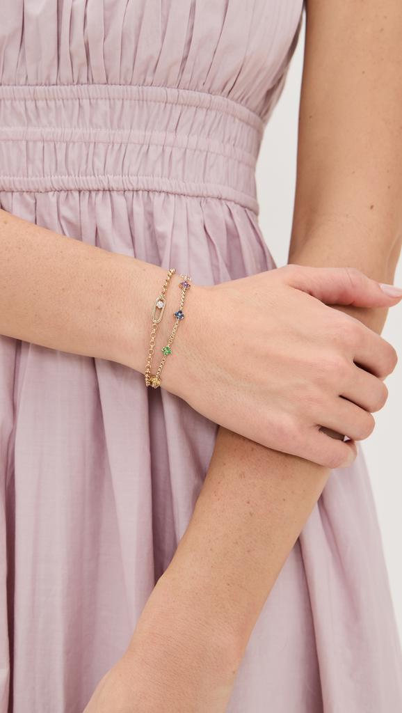 Zoe Chicco 14k Gold Rolo Chain Bracelet with Large Paperclip Link with Diamond