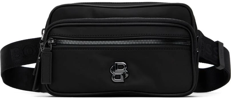 Hugo Boss Black Twill Double B Monogram Belt Bag 1