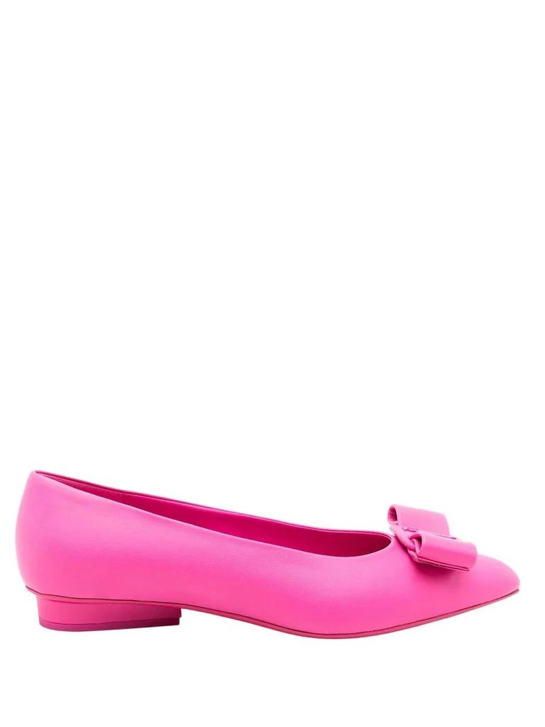 Salvatore Ferragamo Women
s Viva Bow-Detail Leather Ballerina Shoes In Pink 2