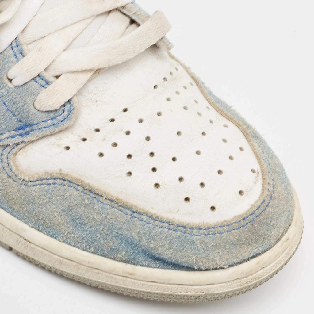 Jordan Air Jordans Blue/White Leather and Suede Air Jordan 1 High Top Sneakers Size 43 7