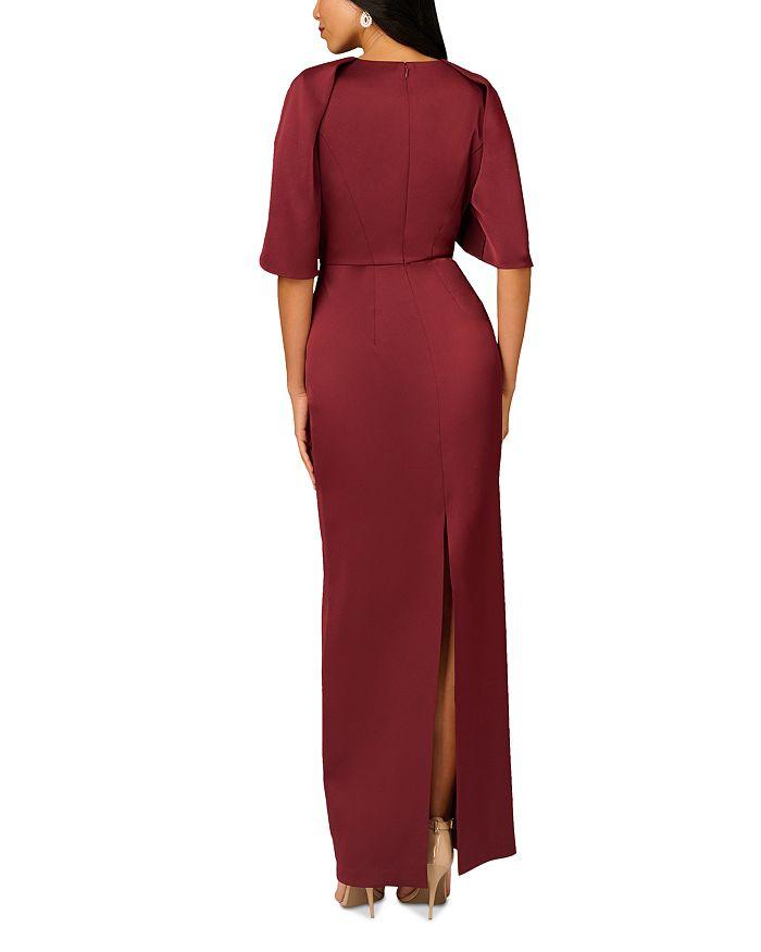 Aidan Mattox Liv Foster Satin Tulip Sleeve Gown